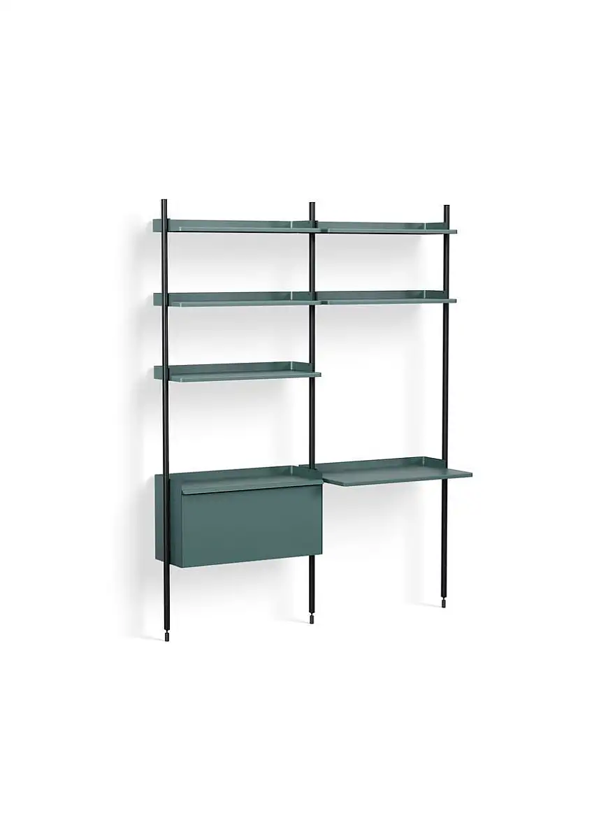HAY Pier System 12 2 Säulen 162 x 209 cm – PS-blauer Stahl/schwarz eloxierte Profile