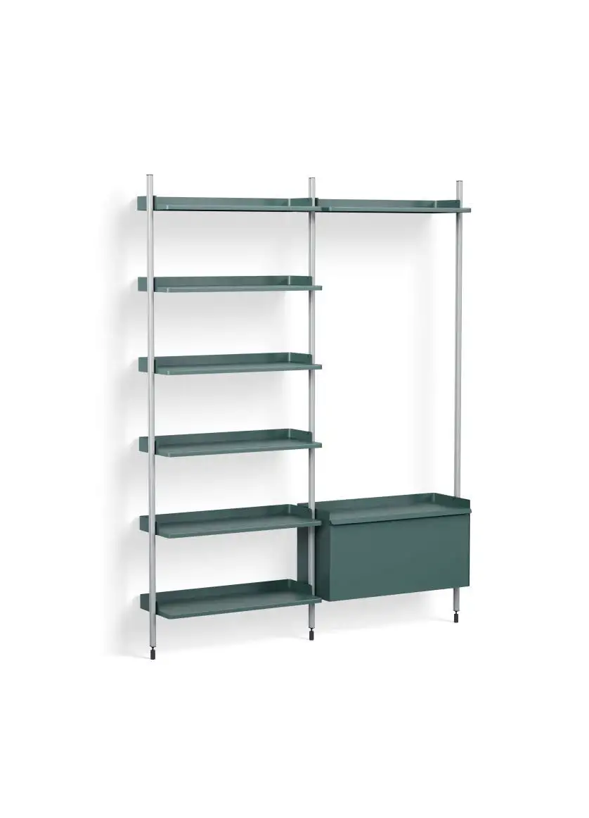 HAY Pier System 152 2 Säulen 162 x 209 cm – PS-blauer Stahl/klar eloxierte Profile