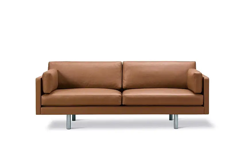 Erik Jørgensen EJ220 2062 2 Pers. Sofa 100 L: 212 cm – Cognacfarbenes Omni-Leder/Chrom