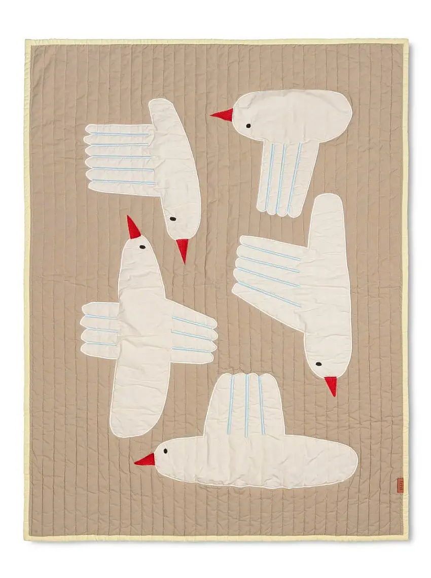 Ferm Living Bird Steppdecke 80 x 110 cm – Sand