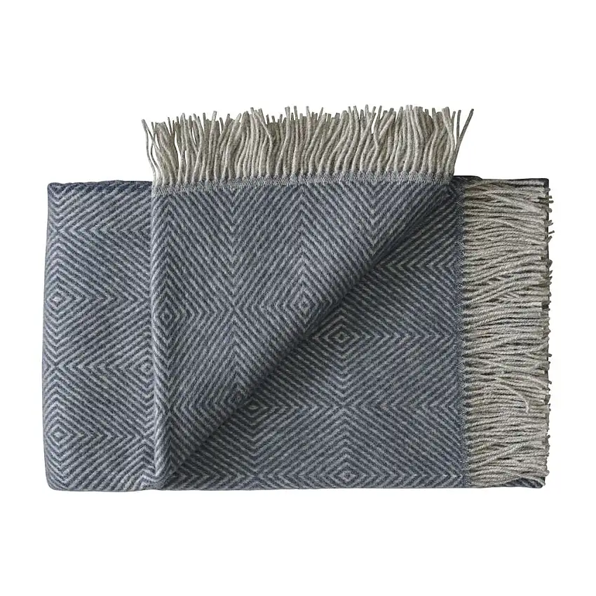 Silkeborg Uldspinderi Livø Plaid 140x240cm - 2126 Fjord OUTLET