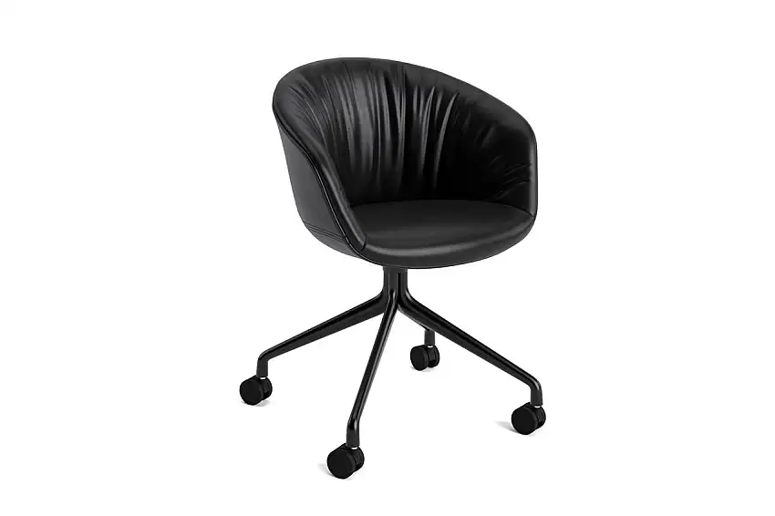 HAY AAC 25 Soft About A Chair SH: 46 cm – Schwarz pulverbeschichtetes Aluminium/Sense Black
