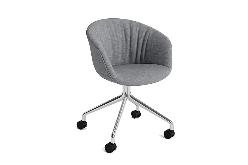 HAY AAC 25 Soft About A Chair SH: 46 cm – Poliertes Aluminium/Remix 143