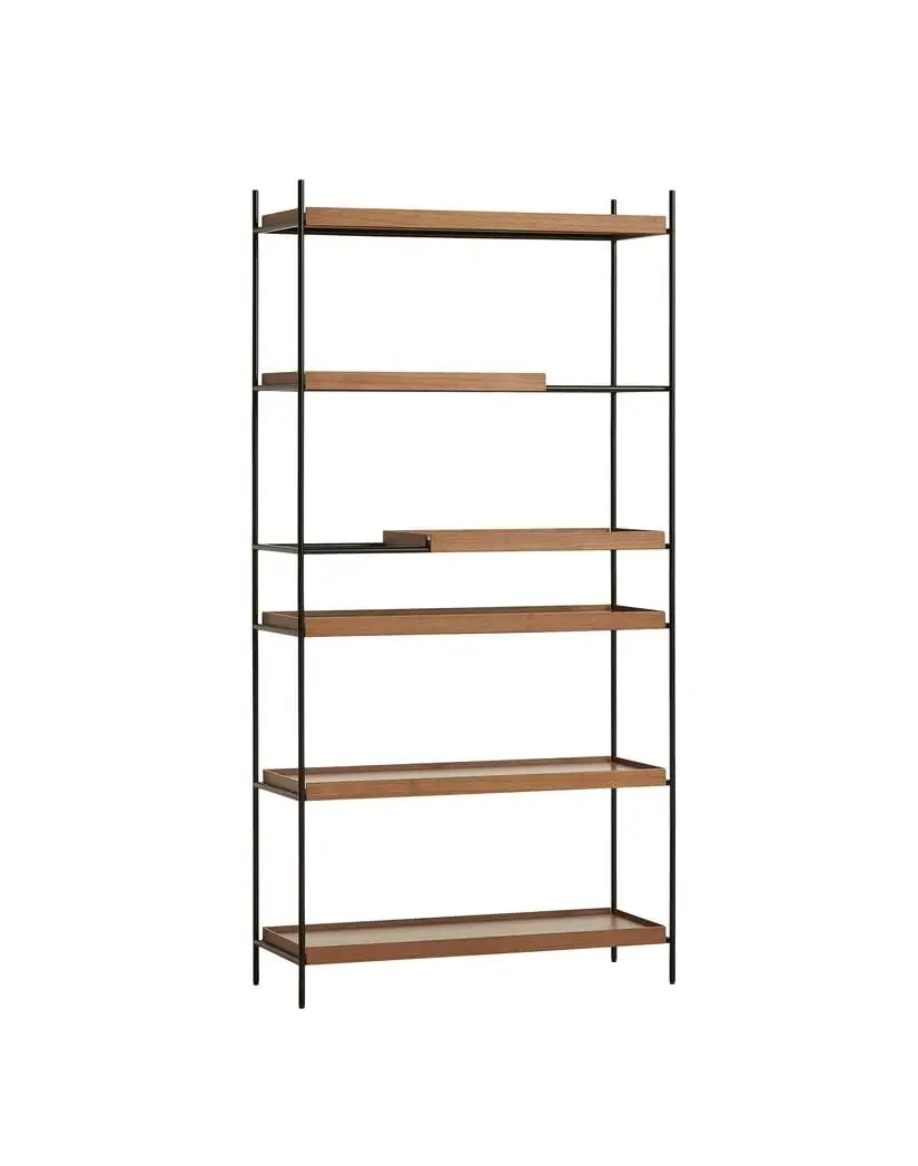 Woud Tablettregal hoch 201 x 100 cm – Walnuss