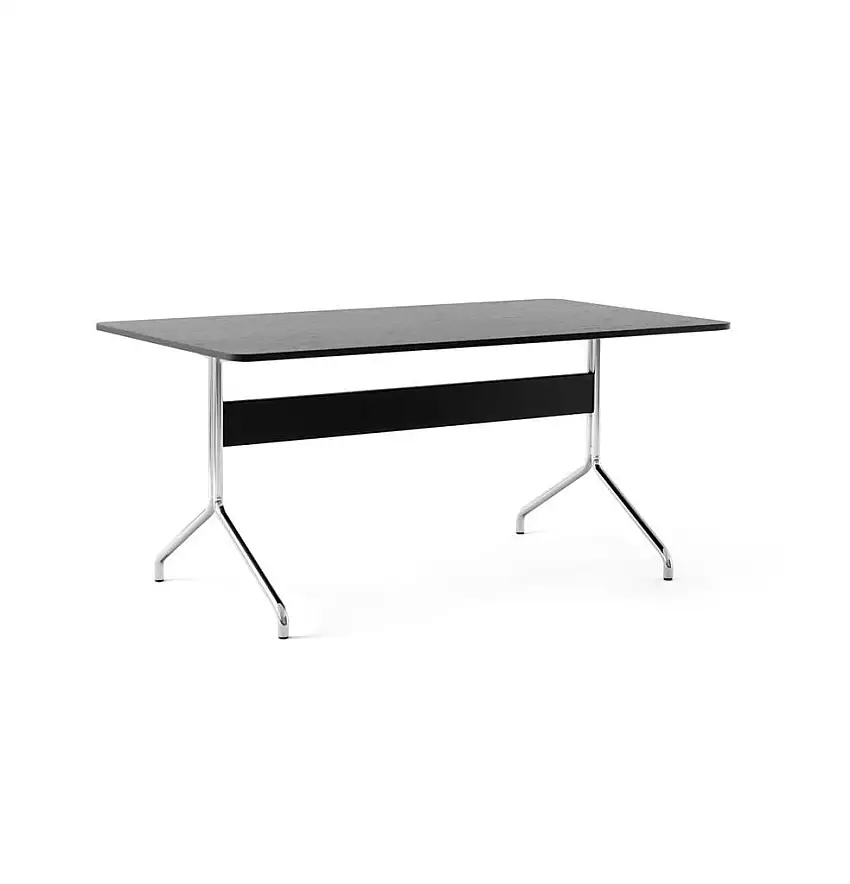 &Tradition Pavilion Esstisch AV18 D: 160 cm – Schwarze Eiche/Chrom