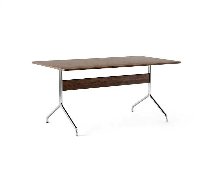 &Tradition Pavilion Esstisch AV18 D: 160 cm – Walnuss/Chrom