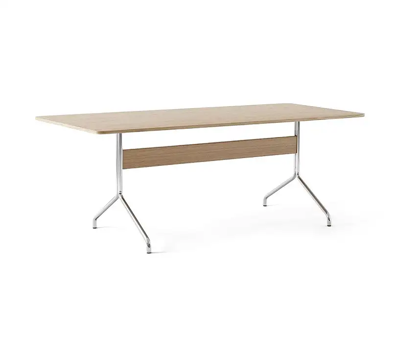 &Tradition Pavilion Esstisch AV19 D: 200 cm – Klare Eiche/Chrom