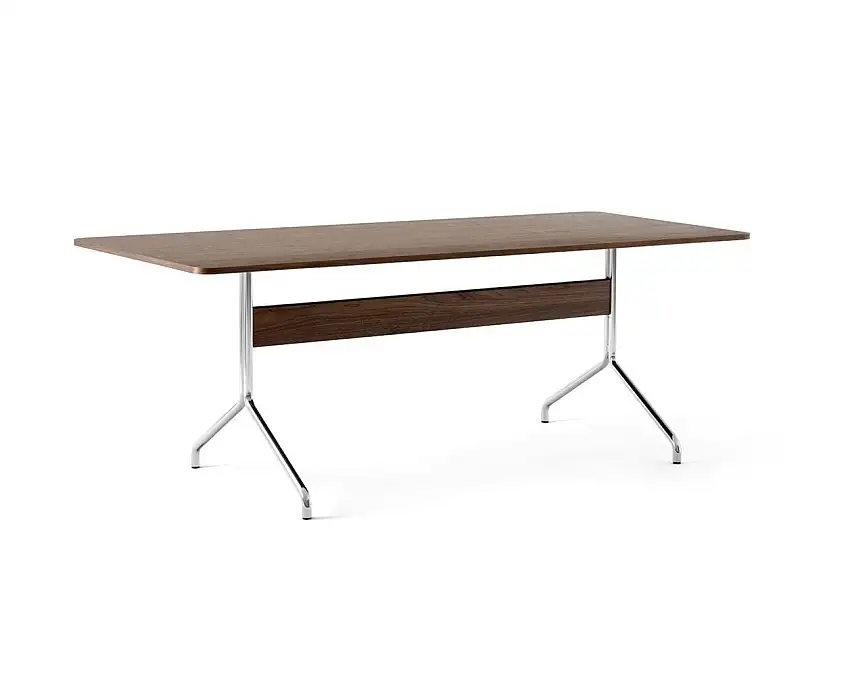 &Tradition Pavilion Esstisch AV19 D: 200 cm – Walnuss/Chrom