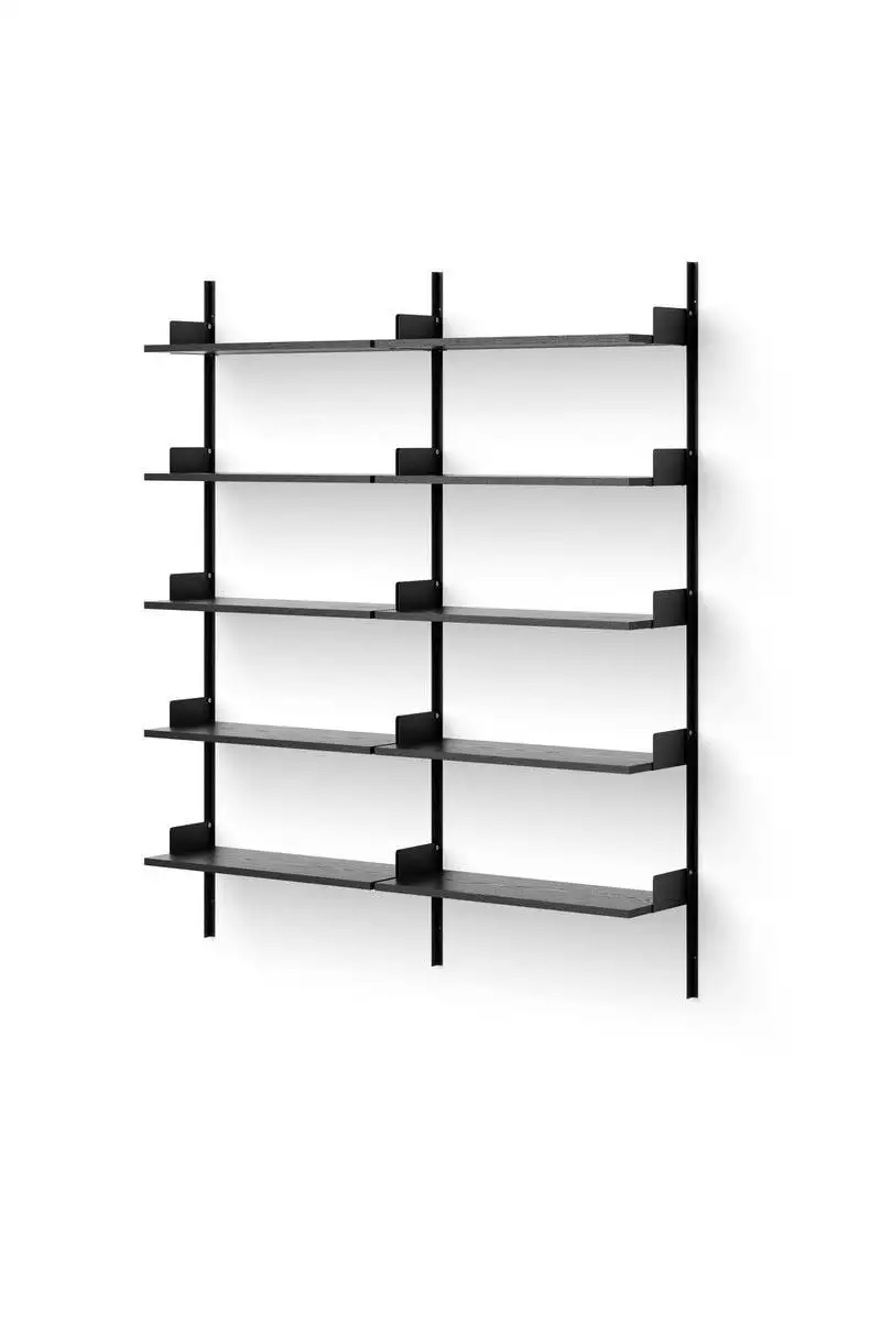 New Works Bibliotheksregal 1900 190 x 163,5 cm – Esche schwarz/Schwarz
