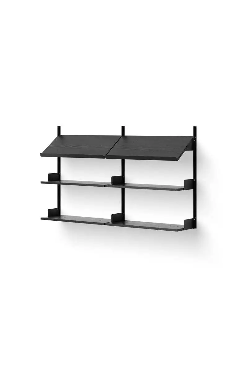 New Works Büroregal 900 94x163,5 cm - Esche schwarz/Schwarz