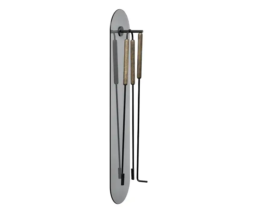 Blomus Ashi Kamin-Set 3-tlg. Wandmontage – Braun