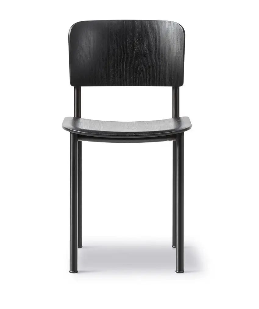 Fredericia Furniture 3412 Plan Chair SH: 45 cm – Schwarz lackierte Eiche/Schwarz