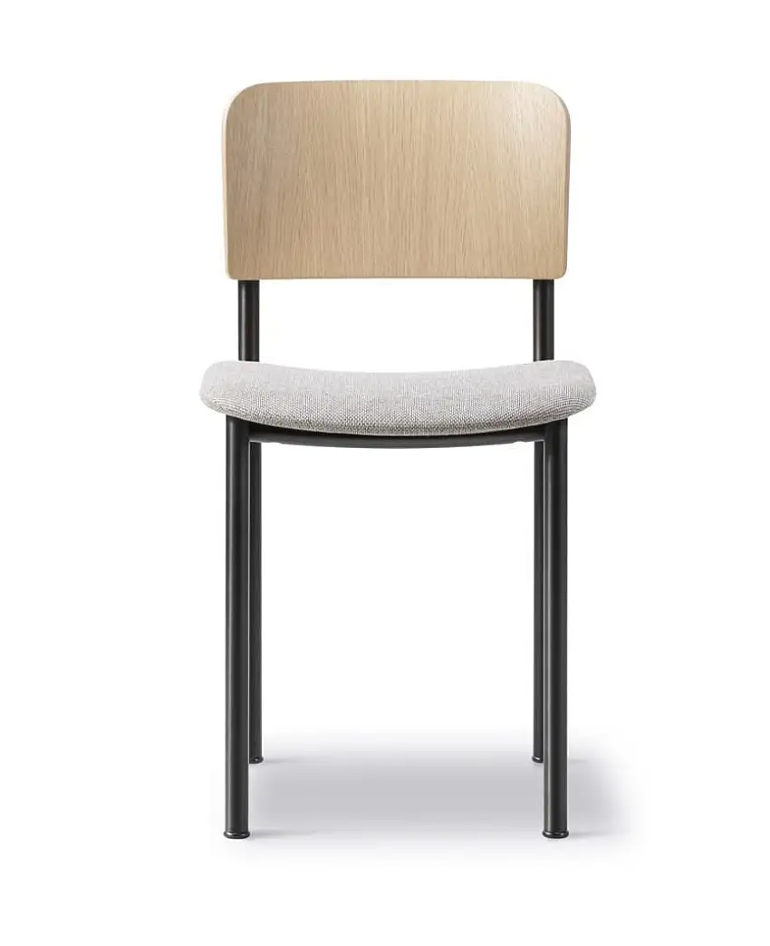 Fredericia Furniture 3413 Plan Seat Polsterstuhl SH: 45 cm – Lackierte Eiche mit Neuwolle 128/pulverbeschichteter Stahl