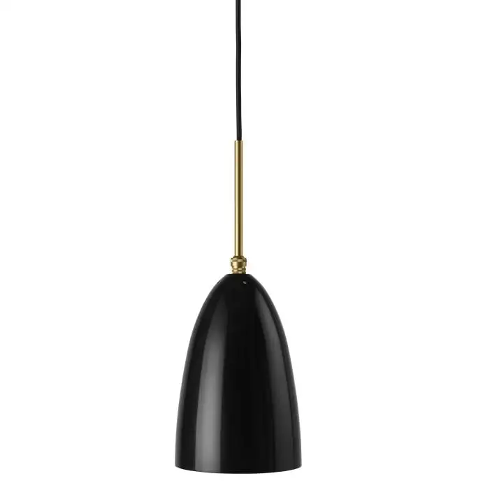 GUBI Grasshopper Pendelleuchte H: 37 cm - Schwarz glänzend