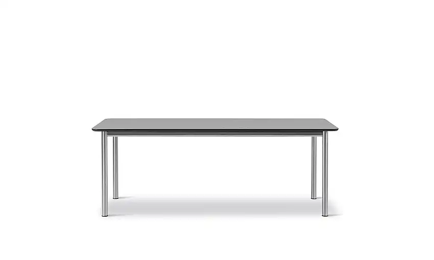 Fredericia Furniture 6631 Plan Tisch 200 x 100 cm – Schwarz/Gebürsteter Stahl