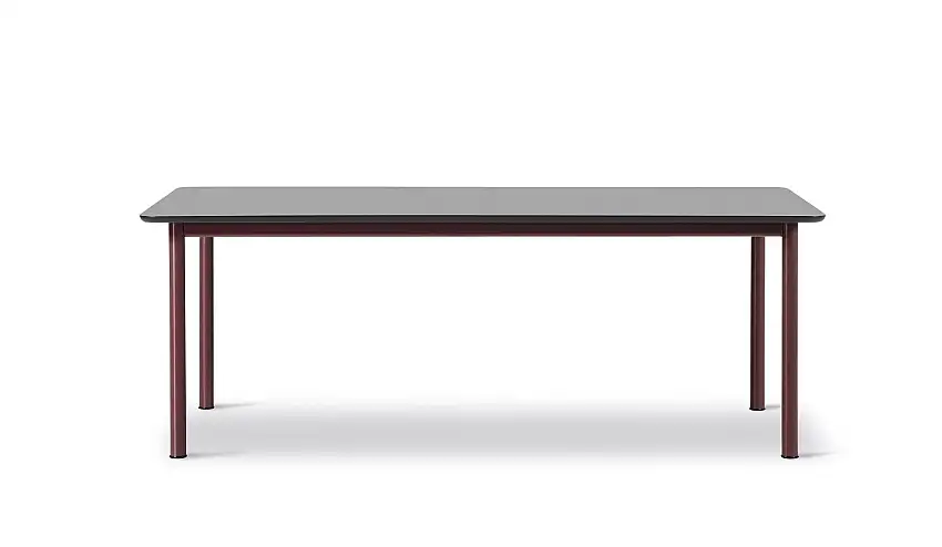 Fredericia Furniture 6631 Flacher Tisch 200x100 cm - Schwarz/Bordeaux