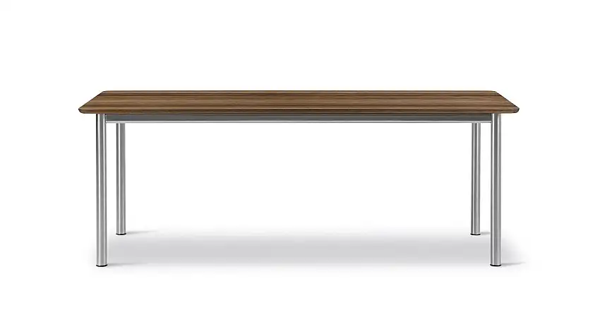 Fredericia Furniture 6631 Flacher Tisch 200 x 100 cm – Räuchereiche/Gebürsteter Stahl