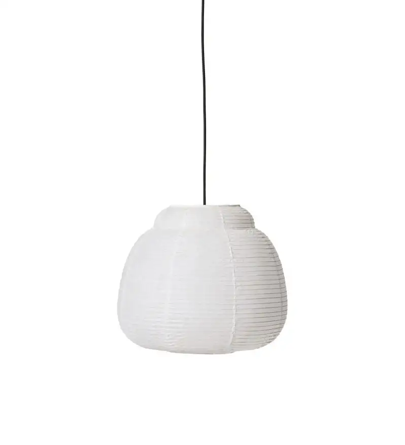 Made By Hand Einzelpendelleuchte aus Papier, klein, Ø: 40 cm – Weiß