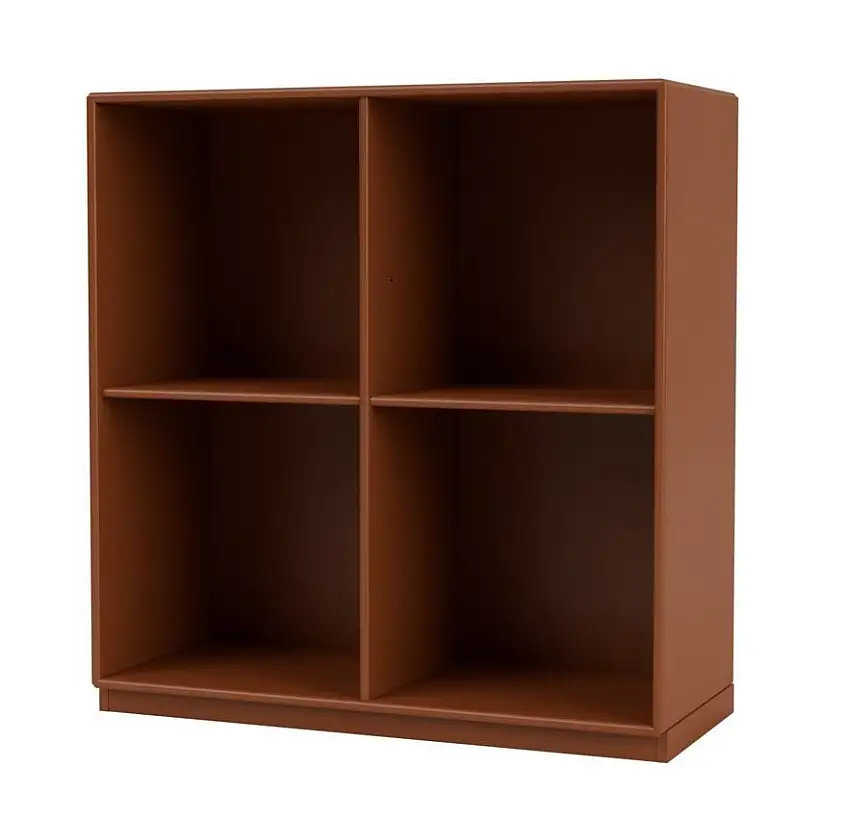Montana Selection 1112 Show Bücherregal mit Sockel 69,6 x 69,6 cm – 146 Haselnuss