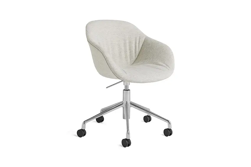 HAY AAC 253 About A Chair H: 79 cm – 5-Stern-Drehgelenk aus poliertem Aluminium/Gaslift/Hallingdal 110