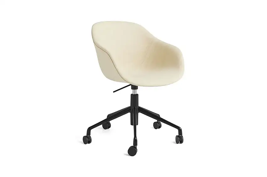 HAY AAC 253 About A Chair H: 79 cm – 5-Stern-Drehgelenk aus schwarz pulverbeschichtetem Aluminium/Gaslift/Raas 412