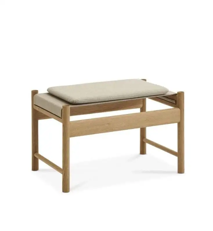 Brdr. Krüger HB Hocker H: 40 cm – Geölte Eiche/Leinwand
