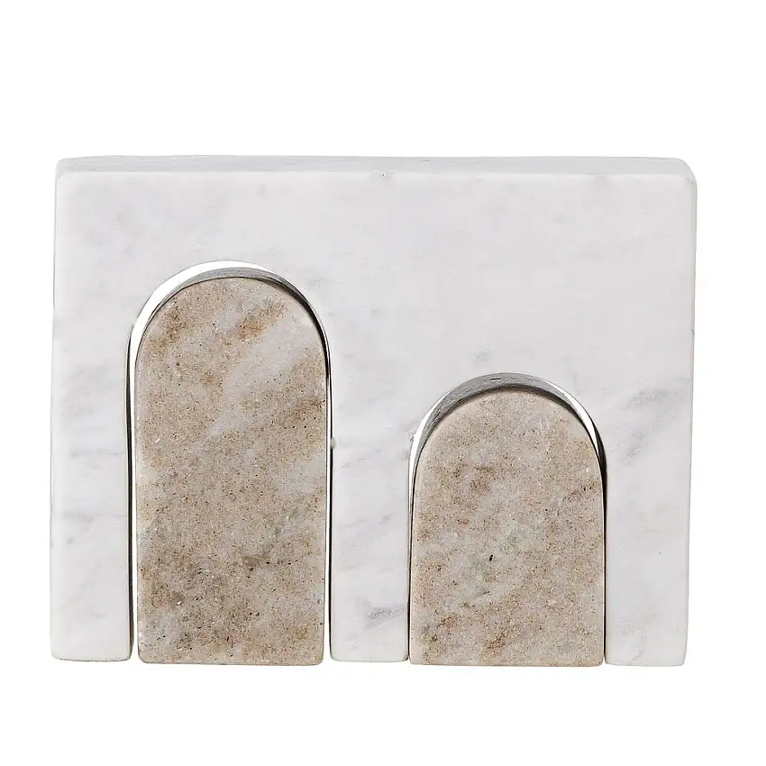 Bloomingville Chul Deko L: 16,5 cm - Weiß/Marmor OUTLET