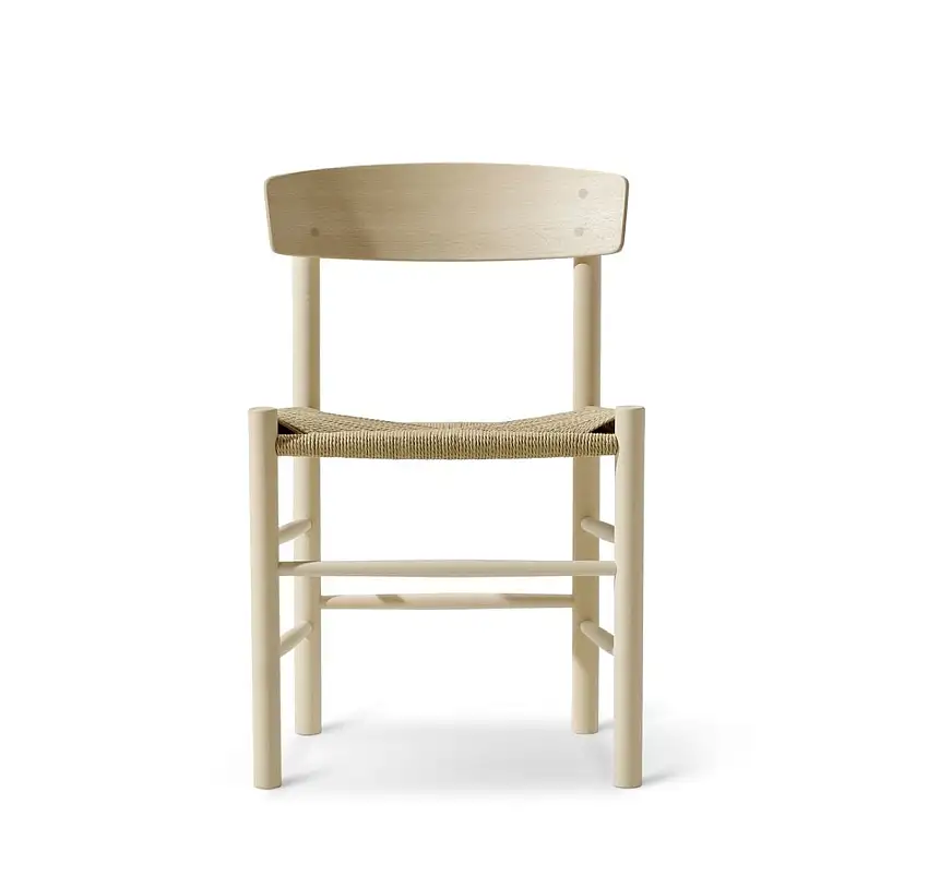Fredericia Furniture 3239 J39 Mogensen Esszimmerstuhl SH: 46,5 cm – Buche geseift/Naturgeflecht