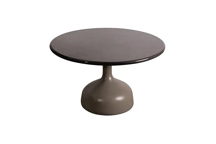 Cane-line Outdoor Glaze Couchtisch Groß Ø: 70 cm - Taupe/Schwarz