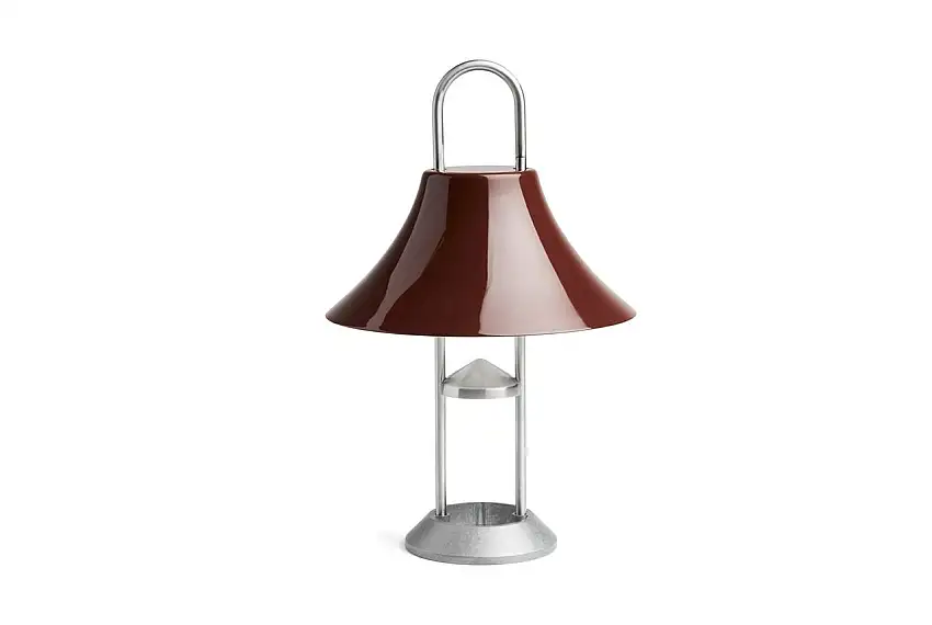 HAY Mousqueton Tragbare Lampe H: 30 cm – Eisenrot