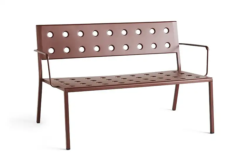 HAY Balcony Lounge Bench W. Arm L: 121,5 cm – Eisenrot