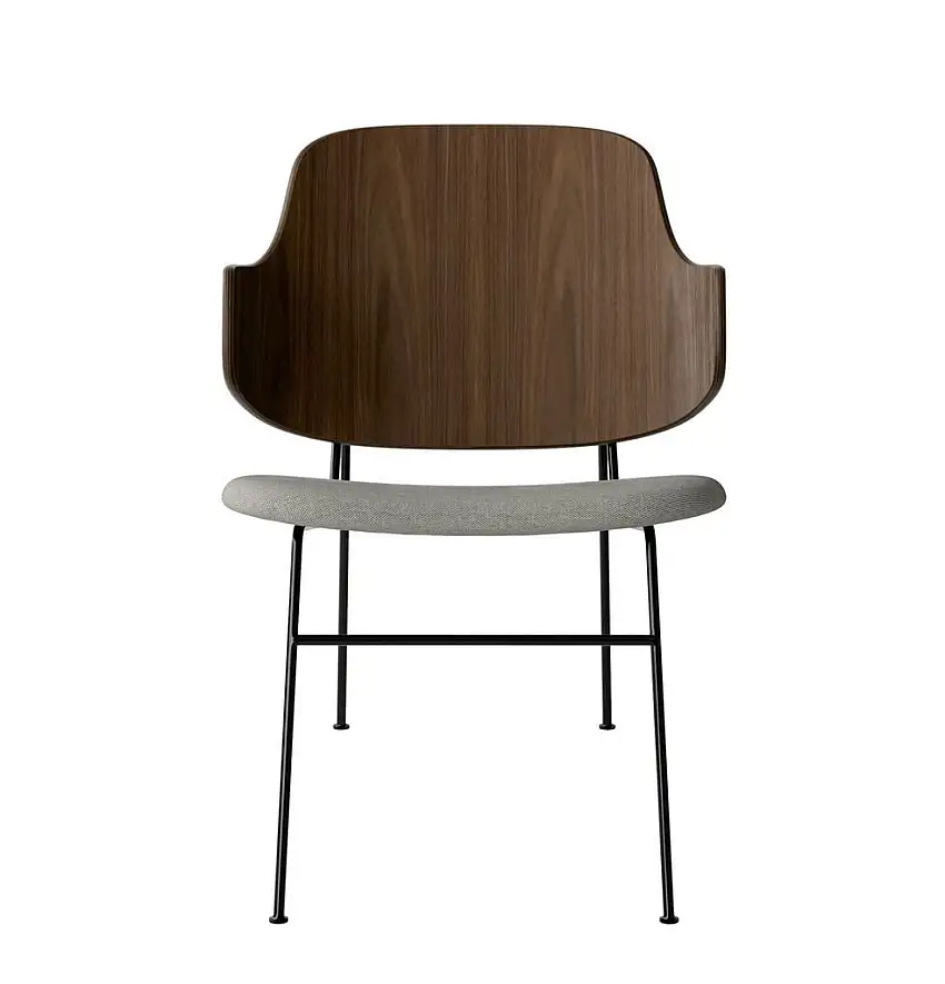 Audo Copenhagen The Penguin Lounge Chair SH: 42 cm – Walnuss/Re-Wool Beige