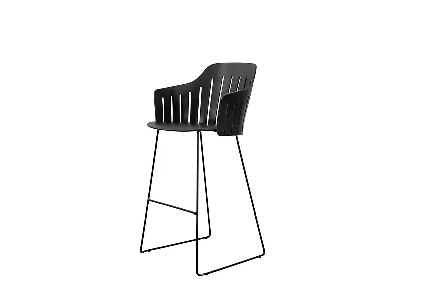 Cane-line Outdoor Choice Barhocker H: 117 – Schwarzer Schlitten Stahl/Schwarz