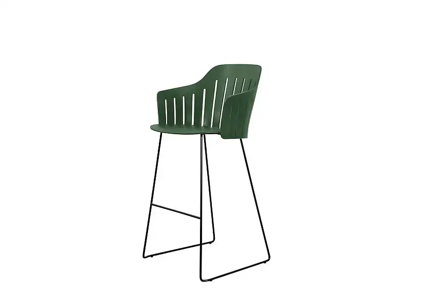 Cane-line Outdoor Choice Barhocker H: 117 – Schwarzer Schlittenstahl/Dunkelgrün