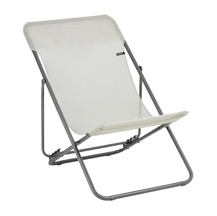 Lafuma Deckchair Maxi Transat Loungesessel SH: 33 cm Batyline ISO - Seigle II