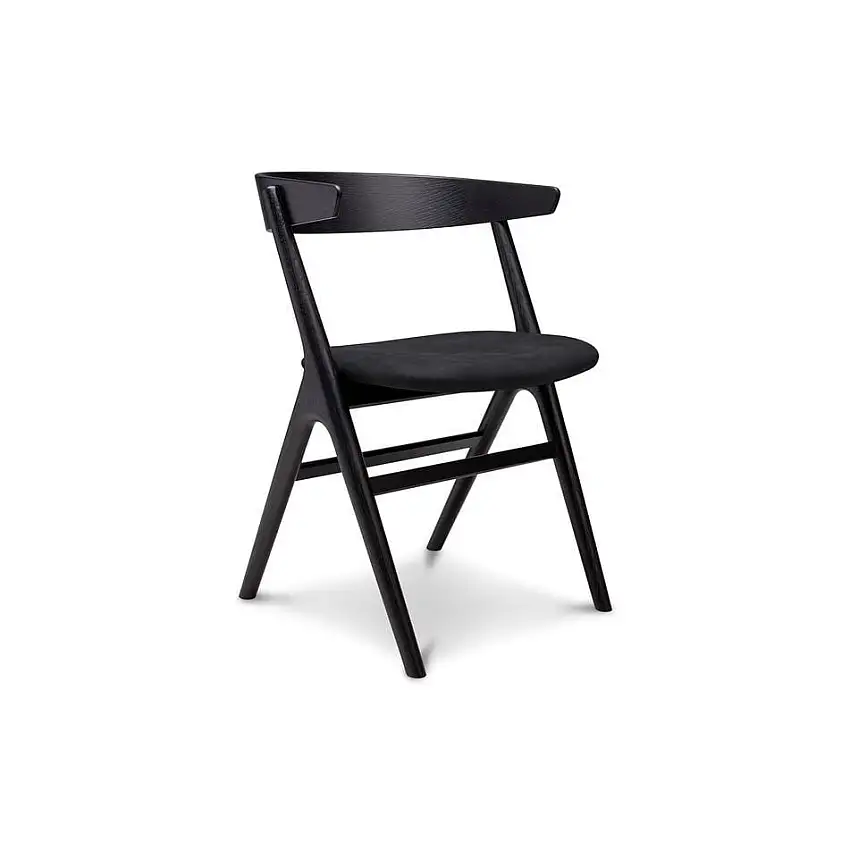 Sibast Furniture No 9 Esszimmerstuhl SH: 45 – Schwarze Eiche/Leder Solid Black 40509