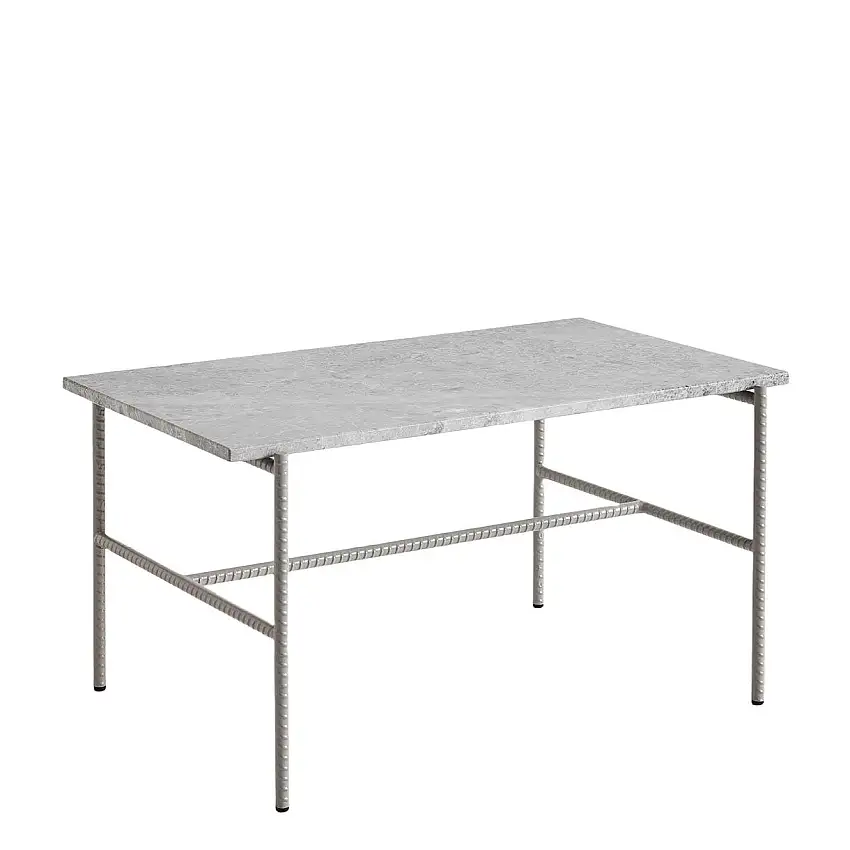 HAY Rebar Couchtisch L: 80 x B: 49 x H: 40,5 cm – Fossilgrauer Marmor