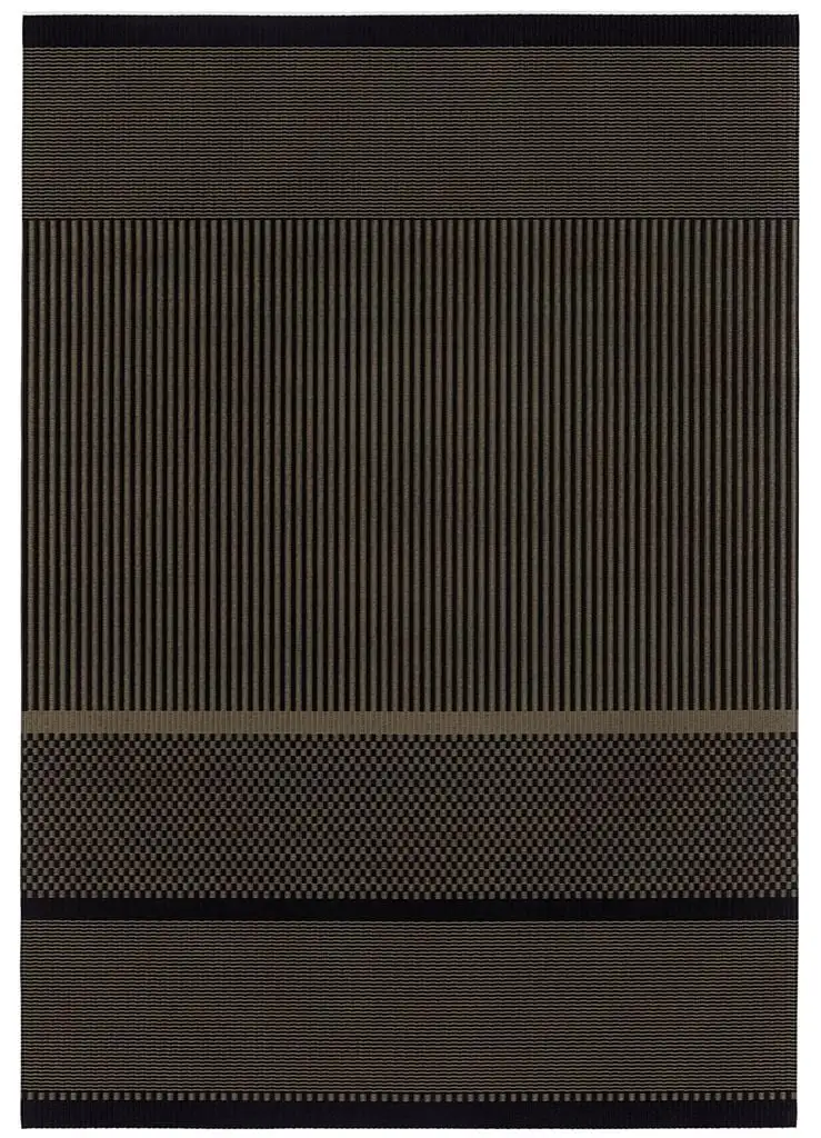 Woodnotes San Francisco Teppich mit genähten Kanten 170 x 240 cm – Schwarz/Nutria