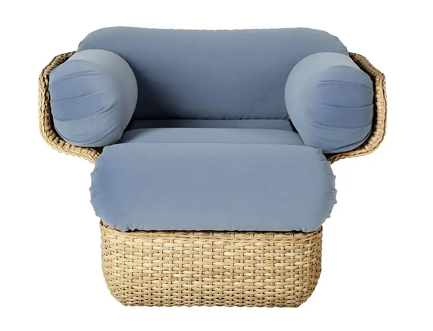 GUBI Basket Lounge Chair SH: 43 cm - Rattan/Sunday 002