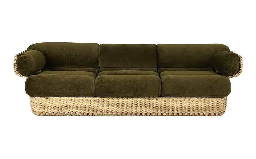 GUBI Korb 3-Sitzer SH: 43 cm - Rattan/Mumble 40
