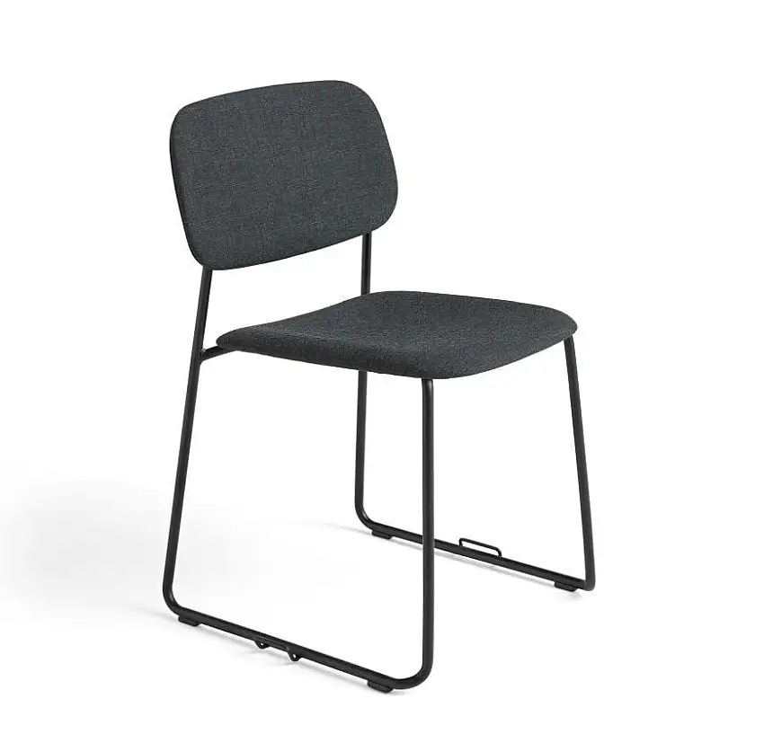 HAY Soft Edge 53 Stuhl m. Vollpolsterung SH: 47,5 cm – Schwarz pulverbeschichteter Stahl/Remix 173