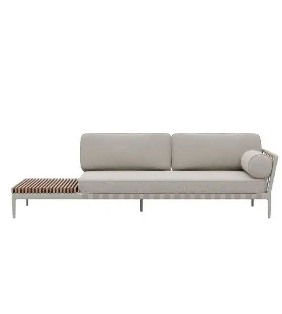 Vipp 720 Outdoor-Open-Air-Sofa, offenes Ende, links, L: 246 cm – Beige