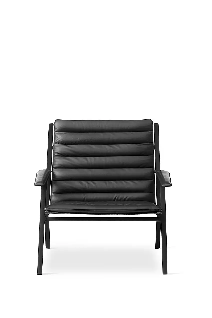 Vipp 456 Loungesessel H: 75 cm – Schwarzes Leder