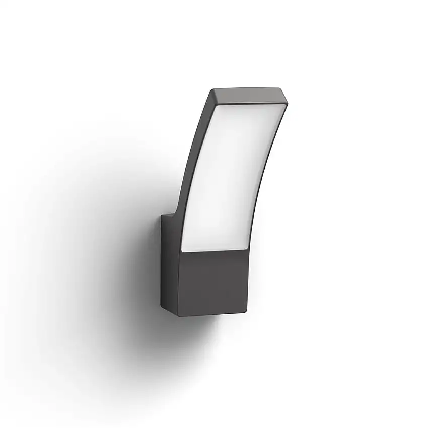 PHILIPS Splay Wandleuchte H: 24 cm - Anthrazitgrau/Aluminium