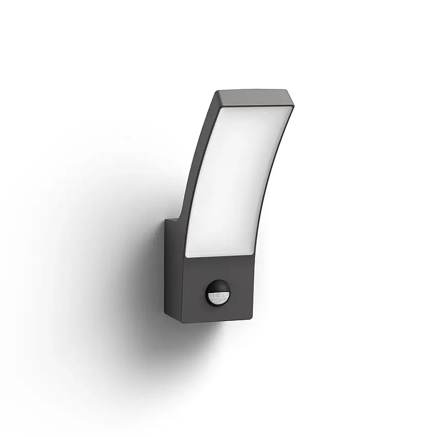 PHILIPS Splay IR Wandleuchte mit Sensor H: 24 cm – Anthrazitgrau/Aluminium