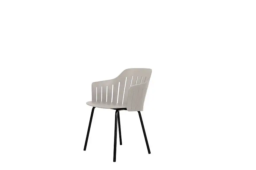 Cane-line Outdoor Choice Stühl H: 87 cm - 4 Beine Schwarzer Stahl/Taupe