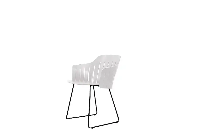 Cane-line Outdoor Choice Stühl H: 87 cm - Schwarzer Schlittenstahl/Weiß