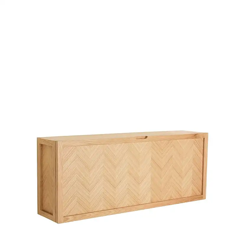 Hübsch Schuhschrank Fischgrätmuster Groß B: 100 cm - Eiche
