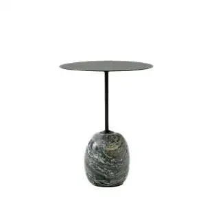 &Tradition Lato Couchtisch LN8 Ø: 40 cm – Tiefgrüner Stahl/Verde-Alpi-Marmor