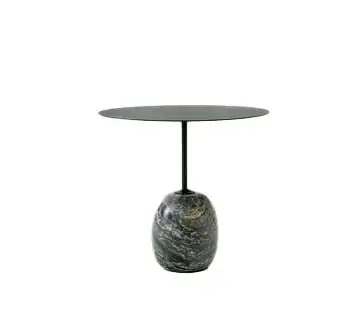 &Tradition Lato Couchtisch LN9 Ø: 50 cm - Tiefgrüner Stahl/Verde Alpi Marmor